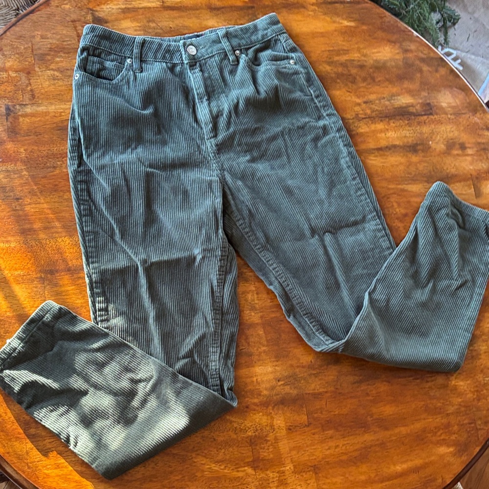 BDG Green Corduroy Straight Leg Jeans